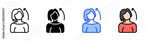 Neck Stretch Icon Collection With Multiple Styles