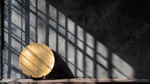 Wallpaper Mural Golden Platter on Wooden Shelf Torontodigital.ca