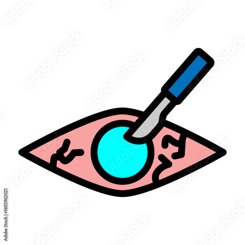 Cataract Vector Filled Icon Design