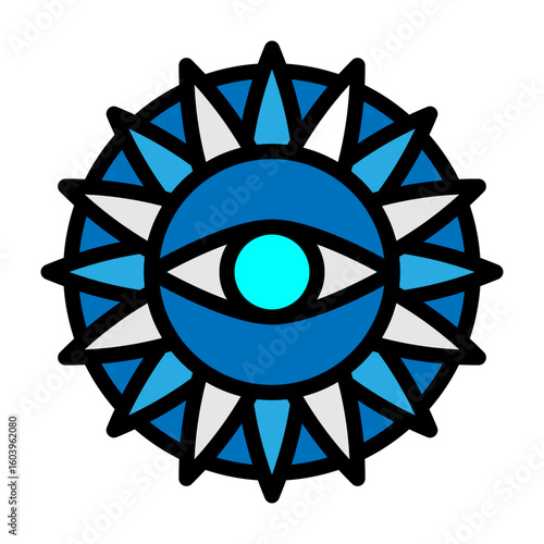 Spiritual Eye Vector Filled Icon Design