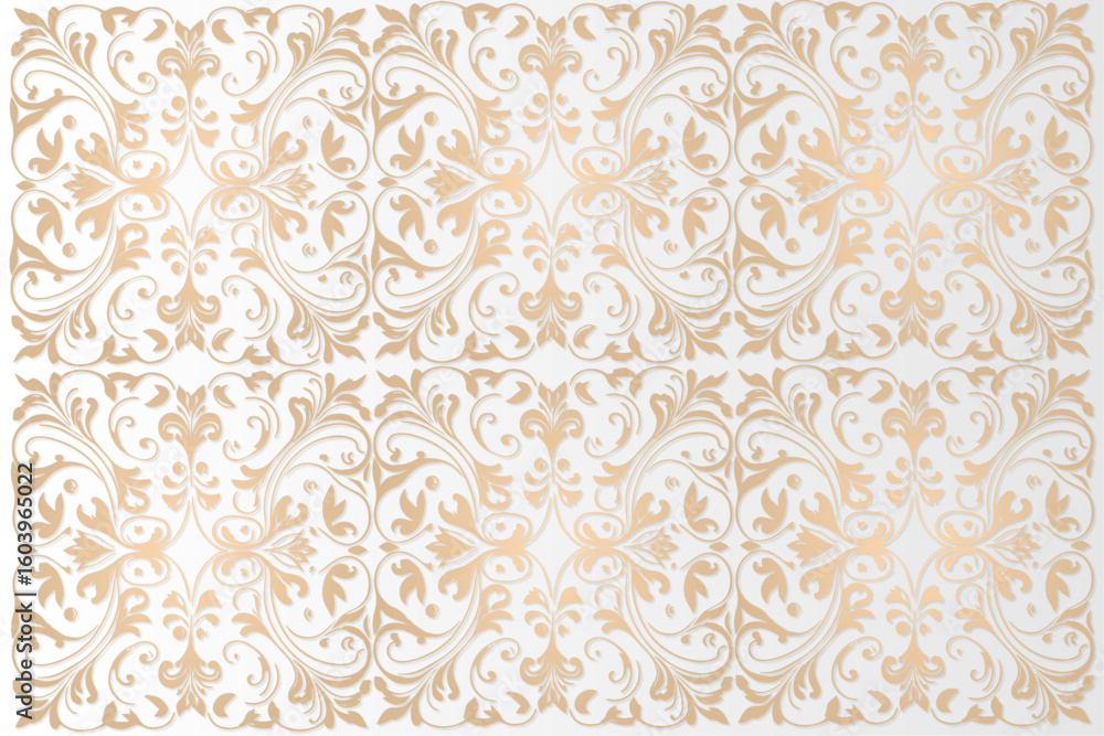 Vector golden damask seamless pattern Background for Textile And wallpaper print, vector illustration design.