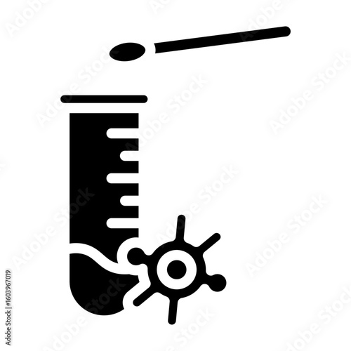 Saliva Collection Tube Vector Glyph Icon Design