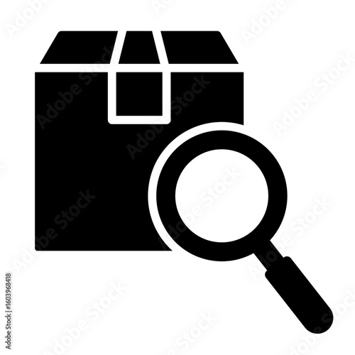 search packet glyph icon for delivery tracking and item check