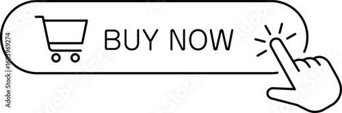 カートと手の買い物ボタンアイコン