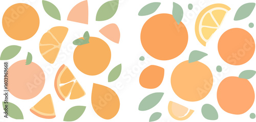 Fresh Orange Fruit Pattern Design 2.