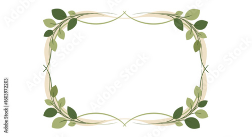 Elegant leafy border frames your message with natural beauty and organic charm