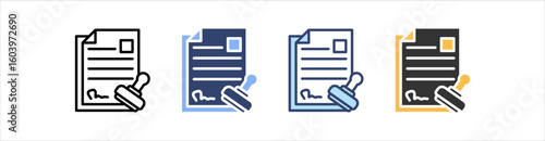 Contract Icon Set Multiple Style Collection
