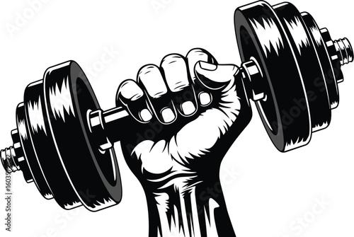 Dumbbell weight lifting hand strength training workout gym fitness exercise