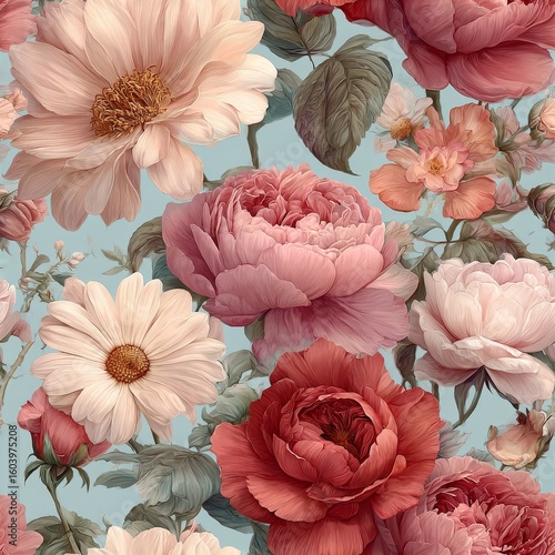 Vibrant floral arrangement garden artwork serene environment close-up perspective nature's beauty