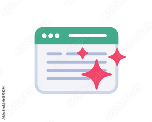 Website enhancement automatic creation icon simple graphic illustration vector, web site page generation builder tool sign symbol, webpage renovation development redesign image