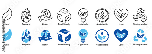Nature, Energy & Biodegradability Vector Symbols 