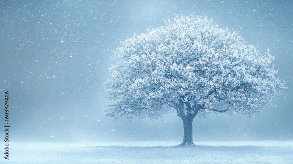 Fototapeta premium Digital illustration of a winter wonderland enchanting snowy fantasy landscape