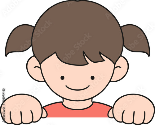 A girl looking down