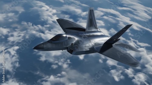 close up Modern Stealth Fighter Jet Flying in the Sky