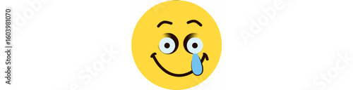 Iron and ironing board isolated on white background with smiling emoticon icons