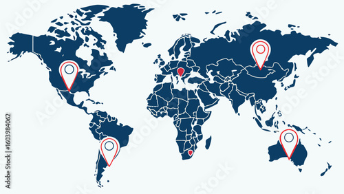 Global map highlighting major cities and locations for exploration and travel, showcasing diverse cultures and landscapes
