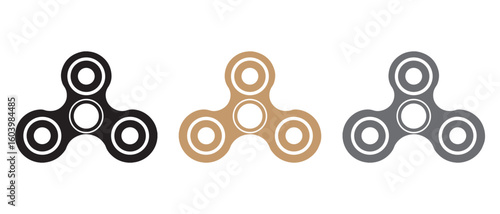 Triple Tone Fidget Spinners. Stylish Stress Relief in Black, Gold & Gray.