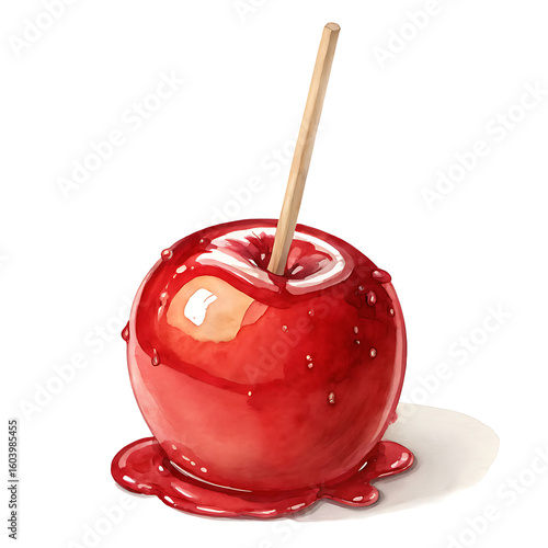 Festive Event, Candy Apple, Fairground, Clipart Happy Holiday, Sweet Treat, Whimsical, Bright Colors