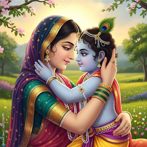Mother Yashoda Embracing Ba...