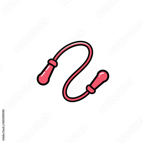 Pink Jump Rope Cartoon Illustration for Fitness and Exercise Promotions