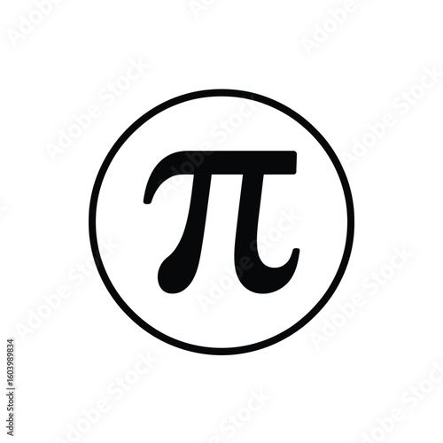 The Pi Symbol Encapsulated in a Circle Mathematical Constant Represents Ratio Circumference to Diameter