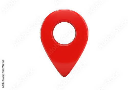 Free Download A glossy red location pin on a transparent background signifies mapping navigation and location services ideal for travel and technology themes - GFXLoad