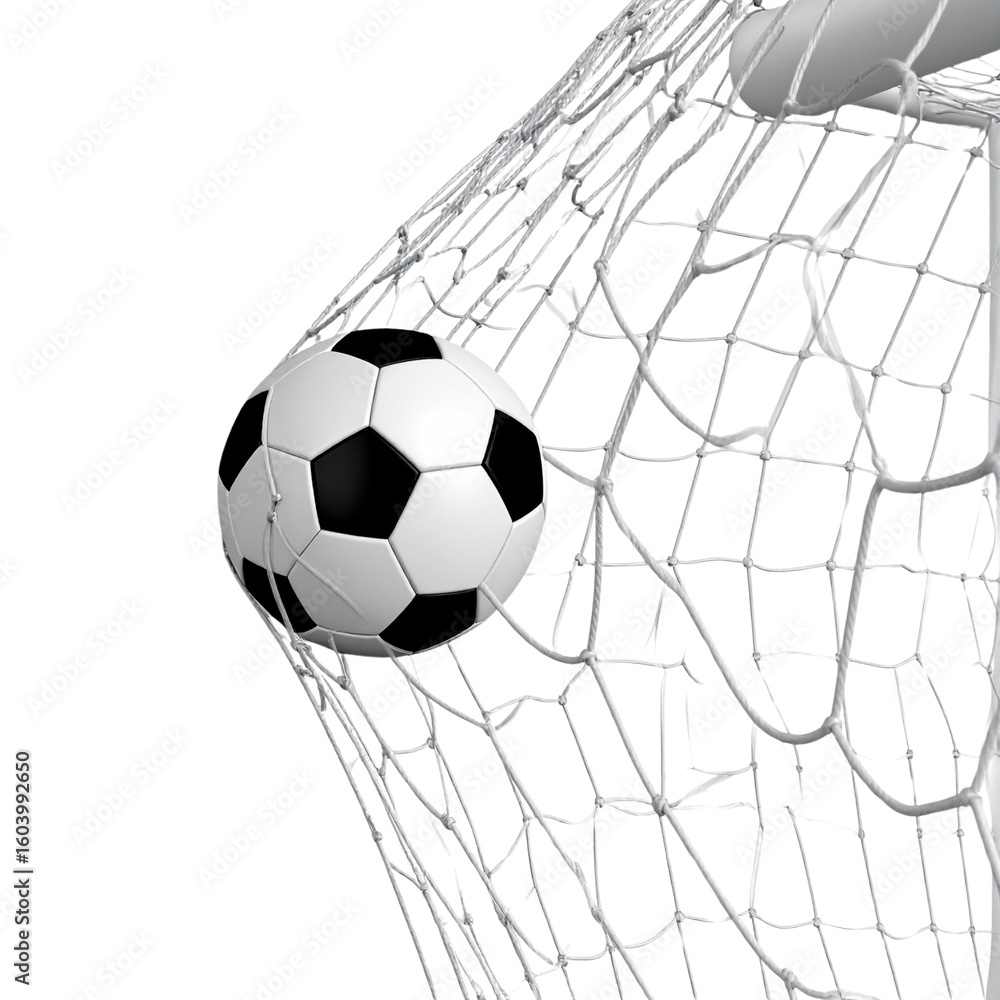 Naklejka premium Black and white leather soccer ball isolated on white background