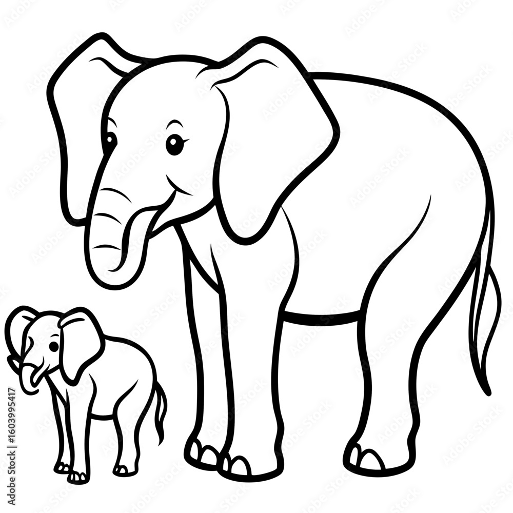 Fototapeta premium Elephants vector