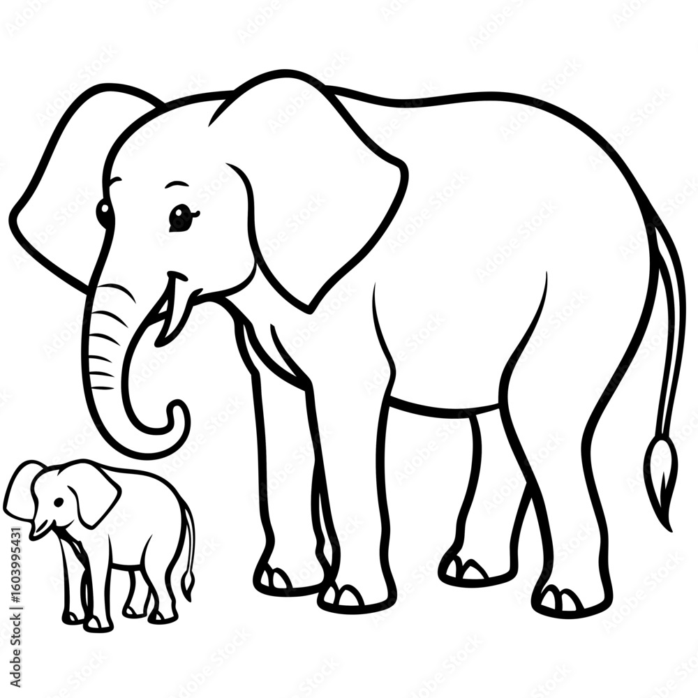 Fototapeta premium Elephants vector
