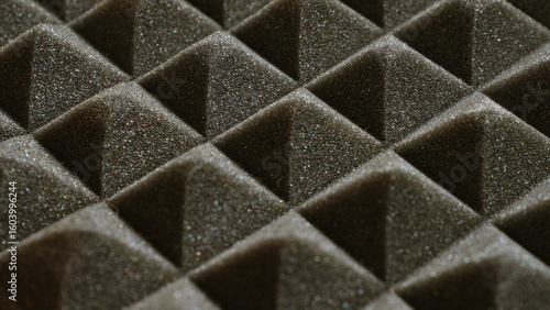 Принти на полотні Acoustic foam texture with pyramidal pattern for soundproofing and studio insulation purposes shown in a close-up view
