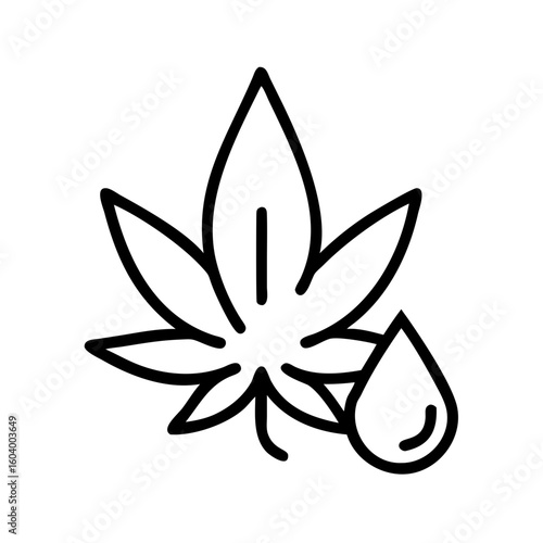 CBD Oil Drop Leaf with oil drop 