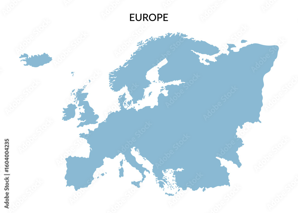 Obraz premium Territory of Europe in flat style isolated on white background. Vector clipart.