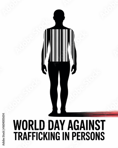 World Day Against Trafficking in Persons Barcode Human Rights Awareness Poster