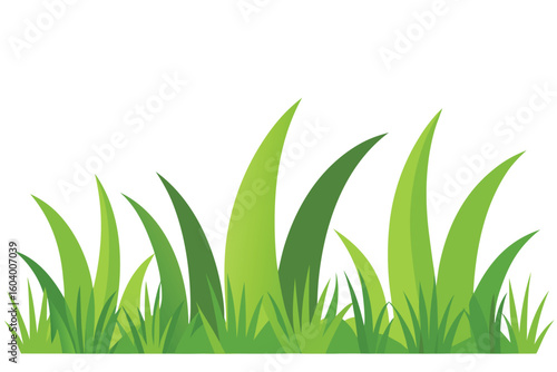 Lush green grass blades swaying gently nature growth
