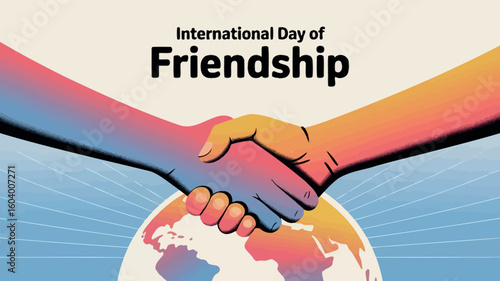 International Day of Friendship Global Handshake Unity Poster