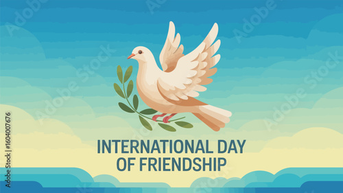 International Day of Friendship Peace Dove Unity Celebration Art