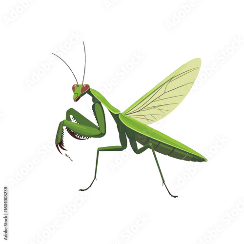 Detailed Praying Mantis Illustration
