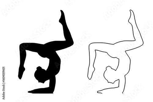 black silhouette of a woman doing yoga in different poses black, girl, image, pose, silhouette, woman, yoga 