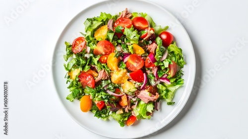 Wallpaper Mural Salad with lettuce tomatoes and other vegetables on a white plate. Torontodigital.ca