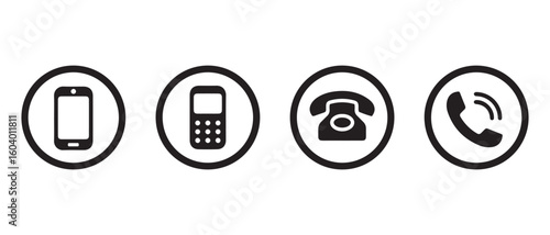 Phone call icon set vector illustration.