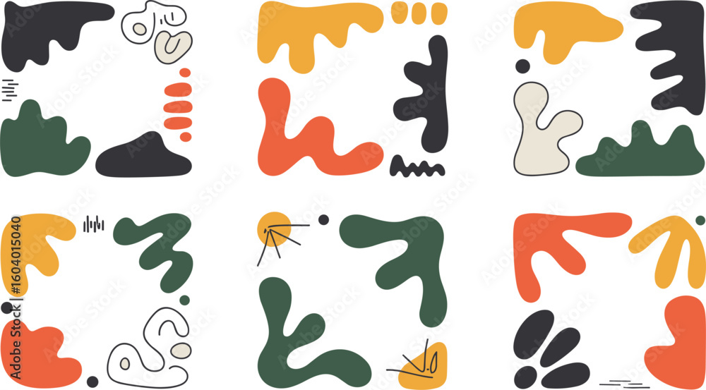 Obraz premium blob shape border frame vector in vibrant colors