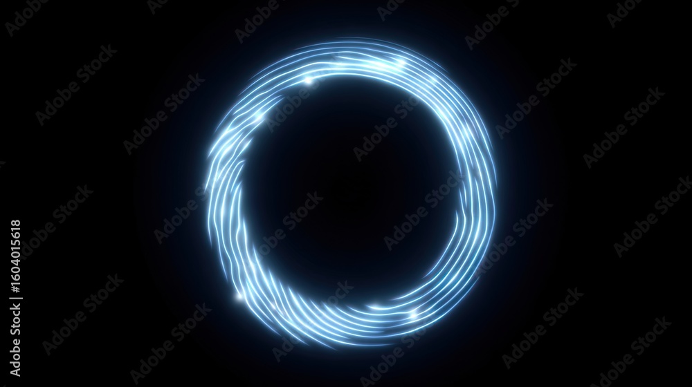 Obraz premium Glowing Energy Circle in Motion with Light Trails and Dark Background for Abstract and Modern Designs