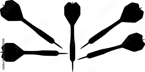 A black and white silhouette of a dart
