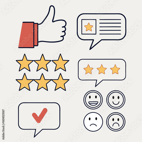 Customer feedback review rating satisfaction survey experience like dislike happy sad star checkmark 100 char