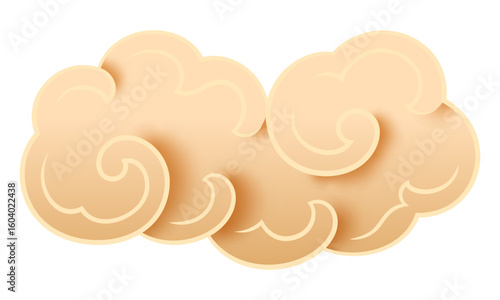 golden oriental cloud traditional style element calligraphic