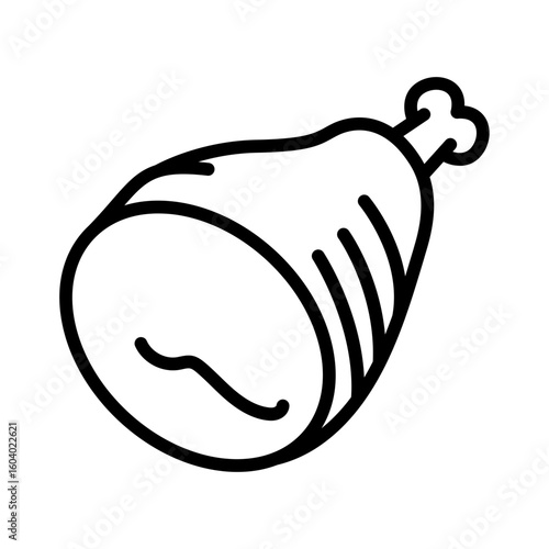 Cooked Ham icon vector image. Can be used for Oktoberfest.