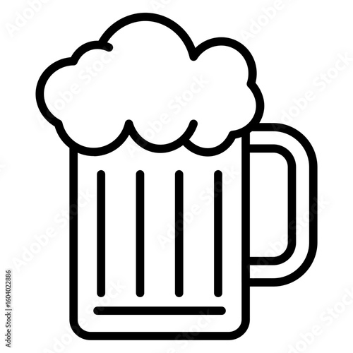 Pint of Beer icon vector image. Can be used for Oktoberfest.