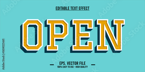 OPEN text effect template design with modern and abstract style use for business brand and logo