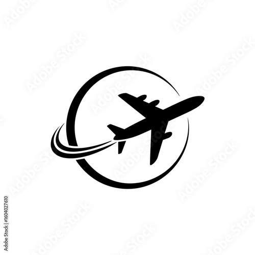 Airplane in Flight, Travel Adventure, Sky, Illustration, Dynamic Environment, Aerial View, Journey
