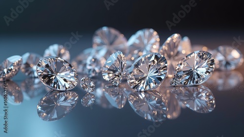 Sparkling Diamonds: Luxury Gemstones Collection, Brilliant Cut, Reflecting Light